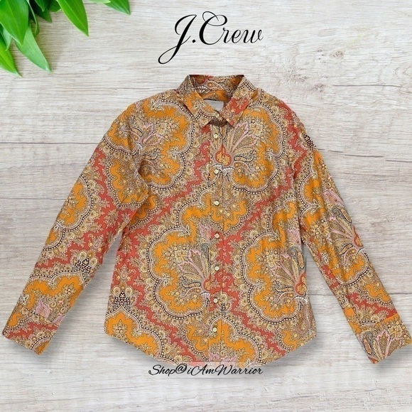 J.Crew Collection NWT marigold paisley Ratti button down *shop@iamwarrior - Picture 5 of 13